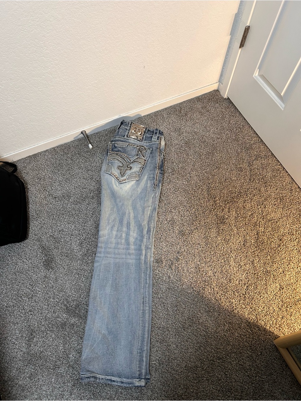 Light Wash Embroidered Jeans